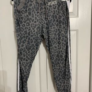 Pink Leopard Print Joggers
